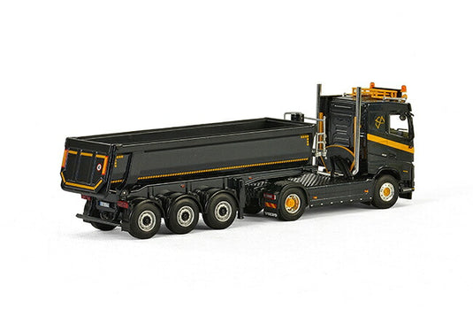 Wonico Volvo FH4 Sleeper Cab Halfpipe Tipperダンプ トレーラー 建設機械模型 工事車両 WSI 1/50 ミニチュア