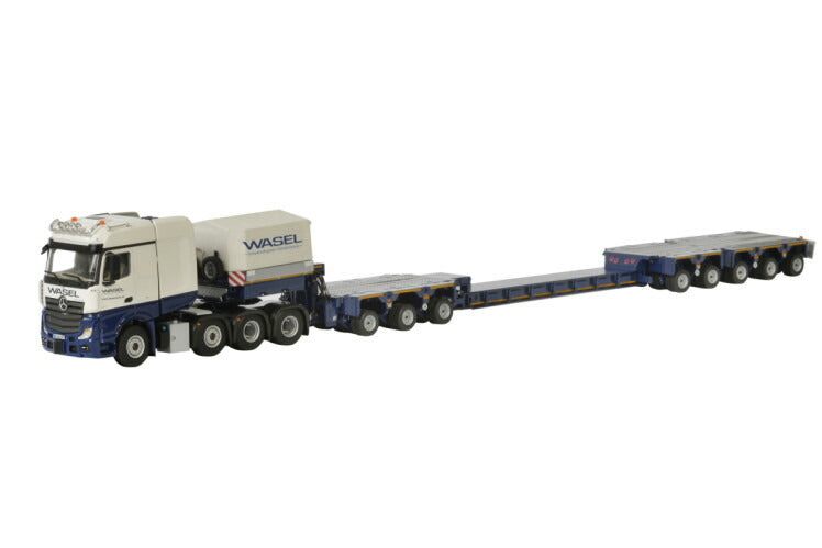 ギャラリービューアに画像をロードする, 【予約】1-3月以降発売予定Wasel MERCEDES BENZ ACTROS MP4 BIG SPACE 8x4 + SCHEUERLE INTERCOMBI SET NECK WITH COVER + 3軸 MODULE + EXTENDABLE NARROW BED + 2軸 MODULE + 3軸 MODULE + BUMPER UNITS トラックトレーラー /建設機械模型 工事車両 WSI 1/50 ミニチュア