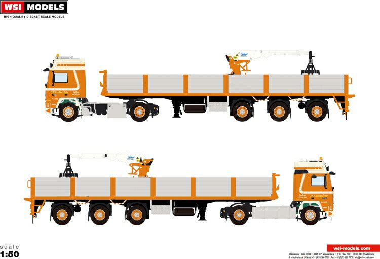 ギャラリービューアに画像をロードする, 【予約】2021年2月以降発売予定Huskens VOLVO F16 4x2 ブリックトレーラー トラック/WSI 1/50 建設機械 模型ミニカー はたらく車 重機