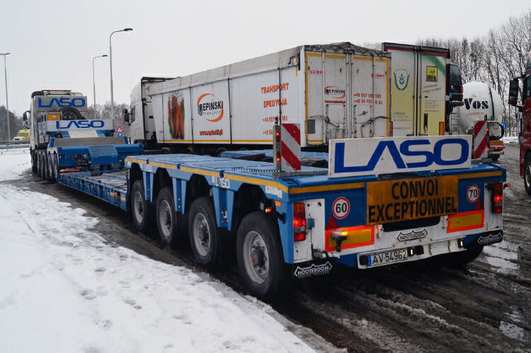 ギャラリービューアに画像をロードする, 【予約】2019年1-3月以降発売予定LASO VOLVO FH4 GLOBETROTTER 8x4 低床 EURO 4 軸 | DOLLY 2 軸トレーラー /建設機械模型 工事車両 WSI 1/50 ミニチュア