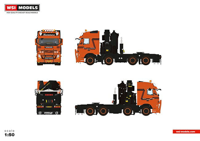 ギャラリービューアに画像をロードする, 【予約】4-6月以降発売予定Remmers VOLVO FH3 Globetrotter Palfinger 7800.2トラクタ 建設機械模型 工事車両 WSI 1/50 ミニチュア