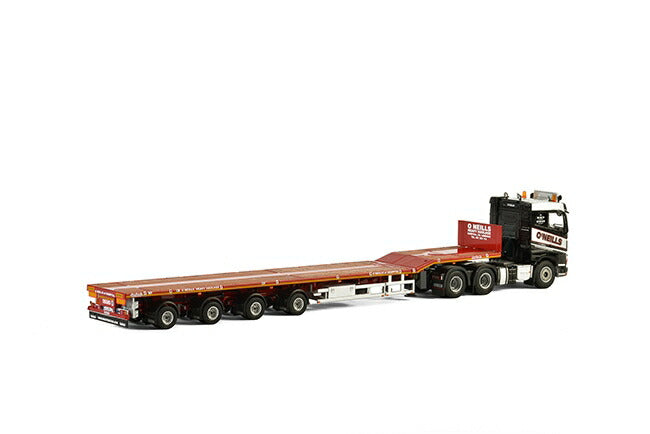 ギャラリービューアに画像をロードする, O'Neills Heavy Haulage Volvo FH4 Sleeper Cab Nooteboomノーテブーム Telestepトレーラー 4軸 建設機械模型 工事車両 WSI 1/50 ミニチュア