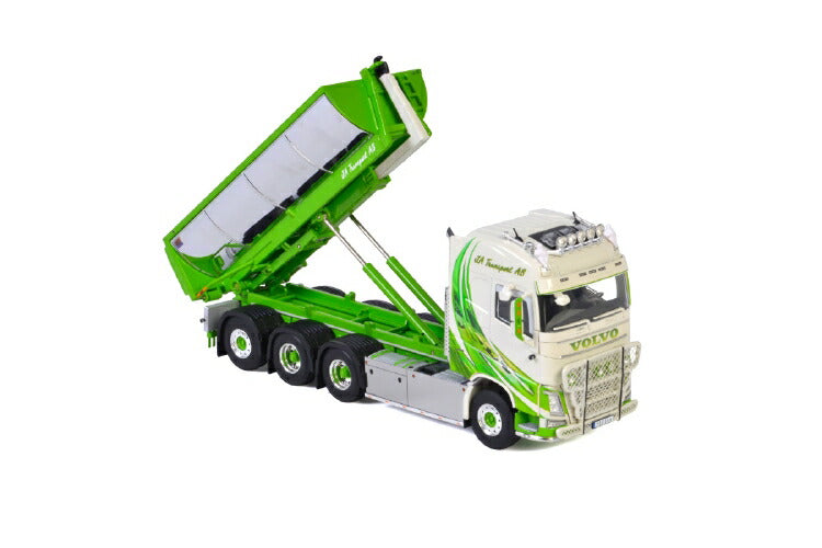 ギャラリービューアに画像をロードする, JA Transport VOLVO FH4 GLOBETROTTER 8x4 PALFINGER HOOKLIFT + HOOKLIFT CONTAINER ASPHALTトラック /建設機械模型 工事車両WSI 1/50 ミニチュア