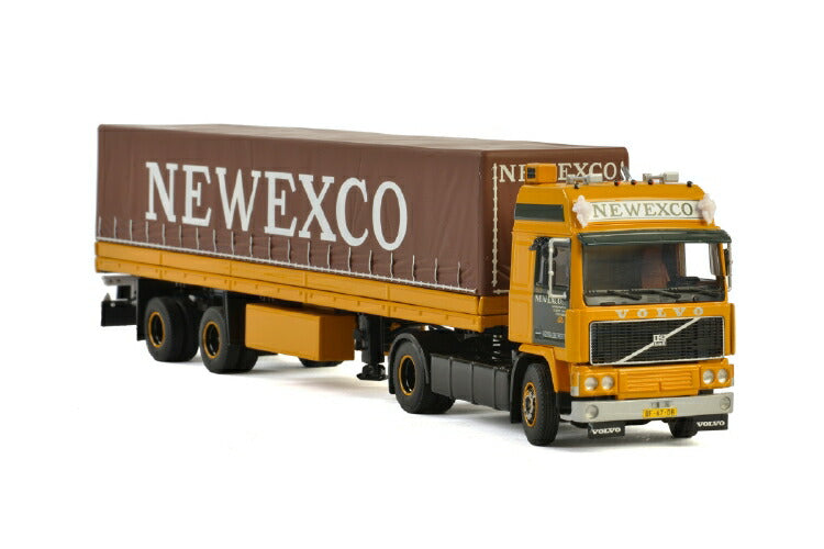 ギャラリービューアに画像をロードする, Newexco VOLVO F12 4X2 CLASSIC CURTAINSIDE TRAILER 2軸 トラック/建設機械模型 工事車両 WSI 1/50 ミニチュア