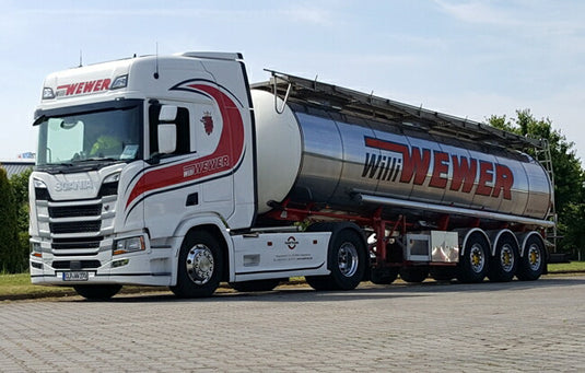 Willi Wewer Scaniaスカニア R Highline CR20H Tanker Liquid3軸トラック 建設機械模型 工事車両 WSI 1/50 ミニチュア