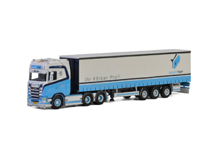 ギャラリービューアに画像をロードする, Dairytop BV SCANIA S HIGHLINE | CS20H 6X2 TAG AXLE CURTAINSIDE TRAILER 3軸 トラック/建設機械模型 工事車両 WSI 1/50 ミニチュア