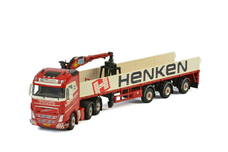ギャラリービューアに画像をロードする, Henken Volvo FH4 Globetrotter ブリックトレーラー3軸トラック 建設機械模型 工事車両 WSI 1/50 ミニチュア