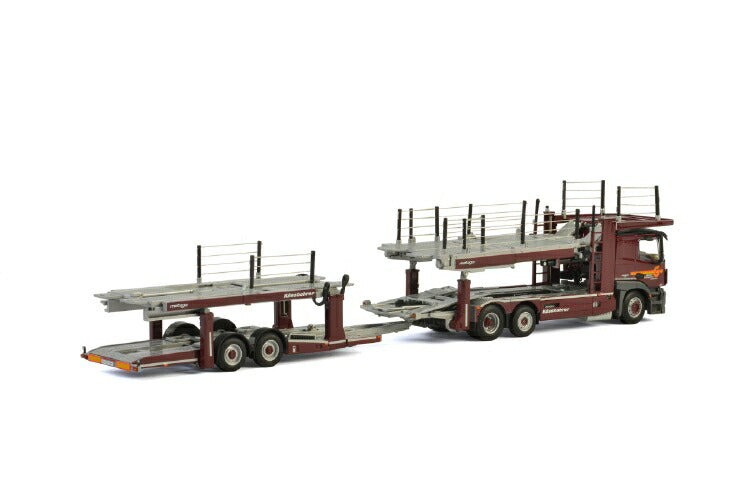 ギャラリービューアに画像をロードする, Galliker MERCEDES BENZ ACTROS MP4 2300 MM COMPACT SPACE 6x2 TWIN STEER K?ssbohrer CAR TRANSPORTER 2軸 積載車キャリアカー/建設機械模型 工事車両 WSI 1/50 ミニチュア
