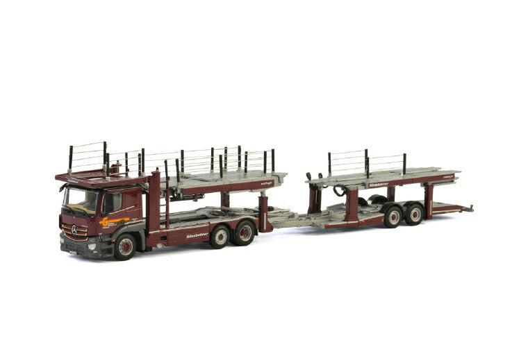 ギャラリービューアに画像をロードする, Galliker MERCEDES BENZ ACTROS MP4 2300 MM COMPACT SPACE 6x2 TWIN STEER K?ssbohrer CAR TRANSPORTER 2軸 積載車キャリアカー/建設機械模型 工事車両 WSI 1/50 ミニチュア