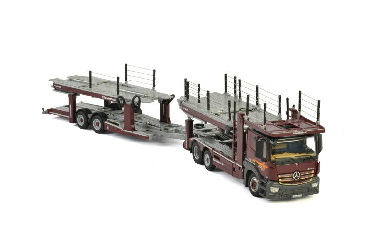 ギャラリービューアに画像をロードする, Galliker MERCEDES BENZ ACTROS MP4 2300 MM COMPACT SPACE 6x2 TWIN STEER K?ssbohrer CAR TRANSPORTER 2軸 積載車キャリアカー/建設機械模型 工事車両 WSI 1/50 ミニチュア