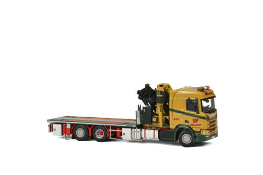 Wiklunds Akeri Ab SCANIA R NORMAL CR20N 6x2 TAG AXLE RIGED TRUCK FLATBED + PALFINGER 7800.2 トラック/建設機械模型 工事車両 WSI 1/50 ミニチュア