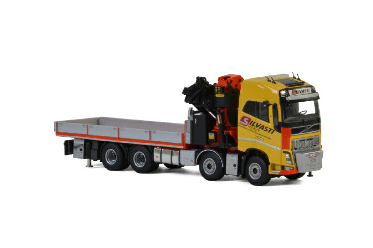 ギャラリービューアに画像をロードする, 【予約】1-3月以降発売予定Silvasti VOLVO FH4 GLOBETROTTER RIGED TRUCK FLAT BED + PALFINGER 7800.2 トラック /建設機械模型 工事車両 WSI 1/50 ミニチュア