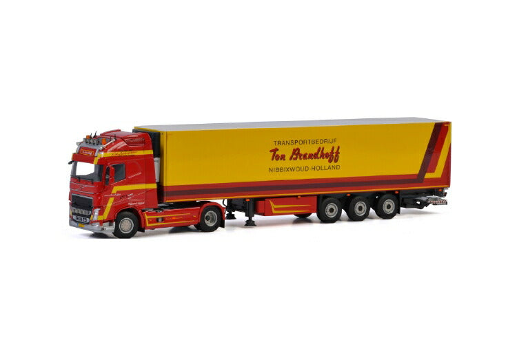ギャラリービューアに画像をロードする, Ton Brandhoff VOLVO FH4 GLOBETROTTER XLリーファートレーラー - 3軸 トラック/建設機械模型 工事車両 WSI 1/50 ミニチュア