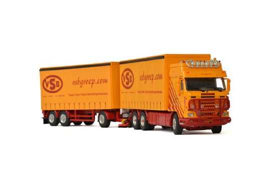 VSB Groep bv SCANIA 3 SERIES STREAMLINE 6X2 TAG AXLE RIGED TRUCK DRAWBAR CURTAINSIDE トラック/建設機械模型 工事車両 WSI 1/50 ミニチュア
