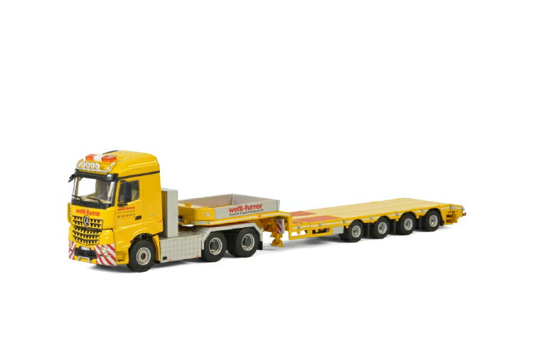 ギャラリービューアに画像をロードする, Welti-Furrer メルセデス・ベンツアクトロス STREAM SPACE 6x4 SEMI LOWLOADER - 4 AXLE トラック トレーラー/建設機械模型 工事車両 WSI 1/50 ミニチュア