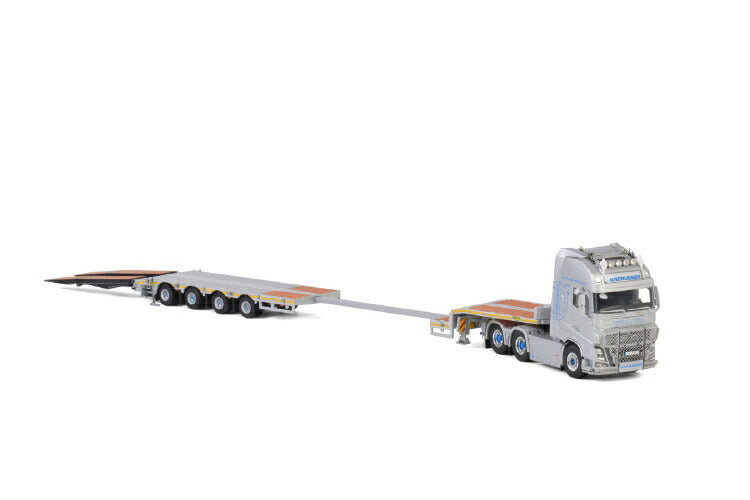 ギャラリービューアに画像をロードする, Thore Magnussen; VOLVO FH4 GLOBETROTTER XL 6x4 低床セミ - 4軸トレーラー /建設機械模型 工事車両 WSI 1/50 ミニチュア