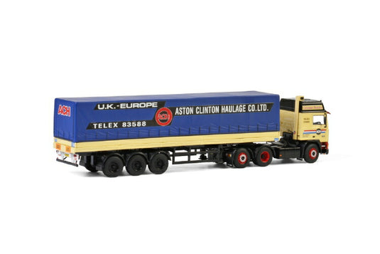 Aston Clinton Haulage; VOLVO F12 6X2 TAG AXLE カーテンサイダートレーラー - 3軸トラック /建設機械模型 工事車両 WSI 1/50 ミニチュア
