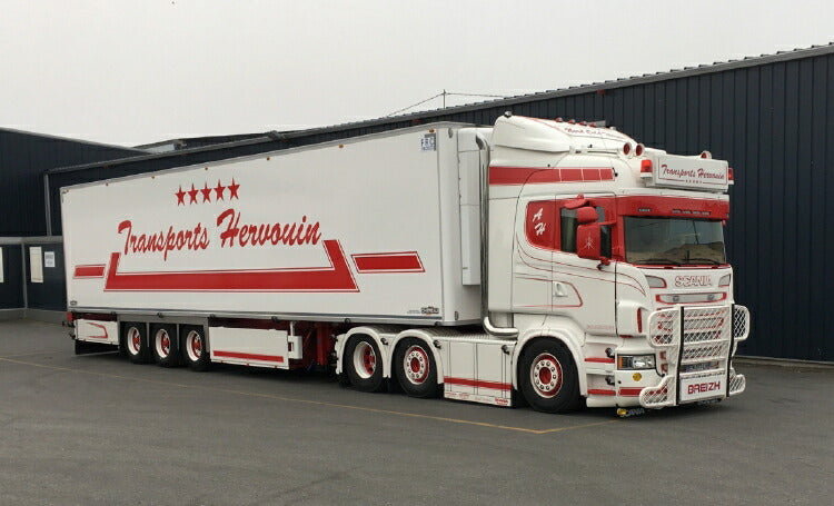 ギャラリービューアに画像をロードする, 【予約】2019年4-6月以降発売予定Hervouin SCANIA R6 HIGHLINE 6x2 TWIN STEER リーファートレーラー 3軸 トラックトレーラー /建設機械模型 工事車両 WSI 1/50 ミニチュア