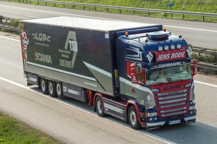ギャラリービューアに画像をロードする, 【予約】2019年1-3月以降発売予定TSU Jens Bode SCANIA STREAMLINE TOPLINE 4x2 リーファートレーラー - 3 軸トラクタ /建設機械模型 工事車両 WSI 1/50 ミニチュア