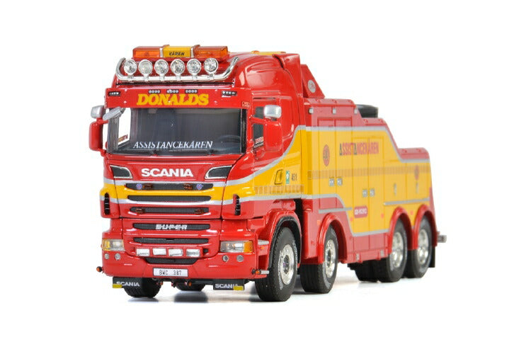 ギャラリービューアに画像をロードする, Donalds Bilb?rgning SCANIA R6 HIGHLINE 8X4 FALKOM トラック レッカー車 /建設機械模型 工事車両 WSI 1/50 ミニチュア