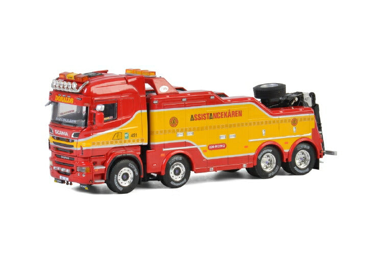 ギャラリービューアに画像をロードする, Donalds Bilb?rgning SCANIA R6 HIGHLINE 8X4 FALKOM トラック レッカー車 /建設機械模型 工事車両 WSI 1/50 ミニチュア