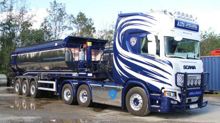 ギャラリービューアに画像をロードする, 【予約】2019年4-6月以降発売予定Alta Lastebilsentral SCANIA R HIGHLINE 6X4 HALFPIPE TIPPER TRAILER - 3軸トラック /建設機械模型 工事車両 WSI 1/50 ミニチュア