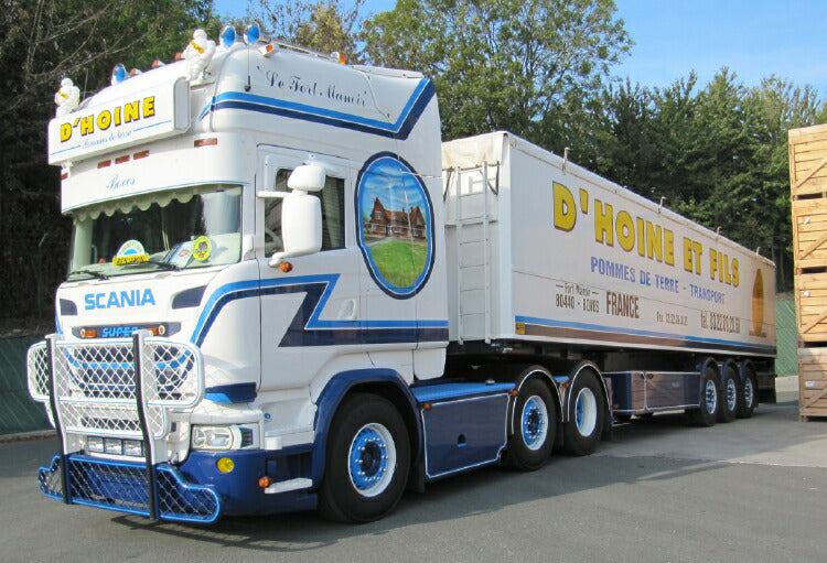 ギャラリービューアに画像をロードする, 【予約】2019年4-6月以降発売予定D'Hoine SCANIA STREAMLINE TOPLINE 6x2 TWIN STEER BELT TRAILER KOLIBRI - 3軸トラック /建設機械模型 工事車両 WSI 1/50 ミニチュア