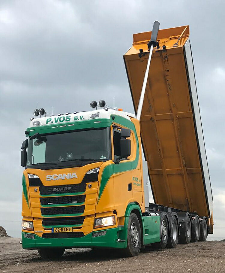 ギャラリービューアに画像をロードする, 【予約】2019年6-8月以降発売予定P. Vos SCANIA S NORMAL CS20N 6x2 TWIN STEER TIPPER TRAILER - 3軸 トラック トラクタ/建設機械模型 工事車両 WSI 1/50 ミニチュア