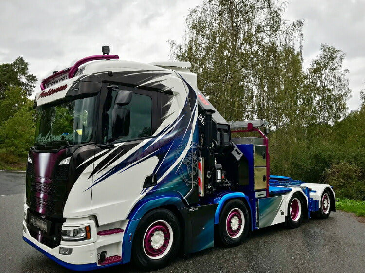 ギャラリービューアに画像をロードする, 【予約】10-12月以降発売予定Aaltonen SCANIA R NORMAL CR20N 8x2 TAG AXLE + PALFINGER PK78002 SHトラック/建設機械模型 工事車両 WSI 1/50 ミニチュア