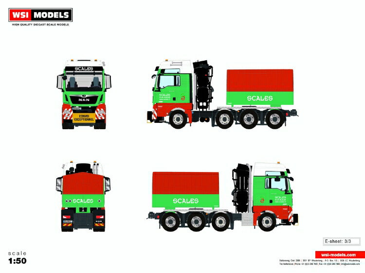ギャラリービューアに画像をロードする, 【予約】2020年1-3月以降発売予定Scales MAN TGX XXL EURO 6c 8x4 + BALLASTBOX トラック/建設機械模型 工事車両 WSI 1/50 ミニチュア