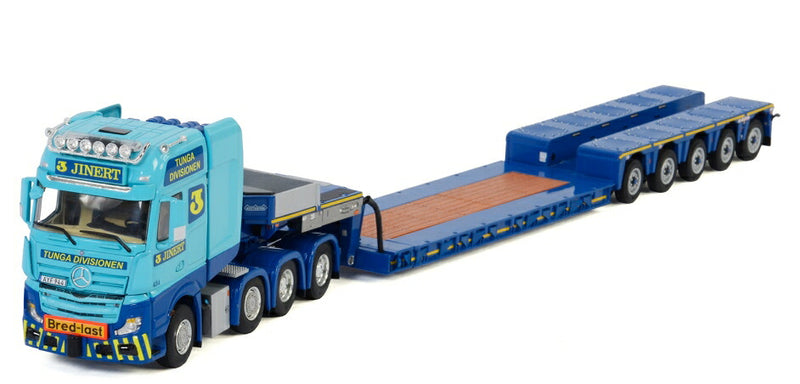 ギャラリービューアに画像をロードする, Jinert メルセデスベンツアクトロスMP4 SLT GIGA SPACE 8x4 LOWLOADER 5軸トラック トレーラー WSI 1/50 建設機械 模型ミニカー はたらく車重機