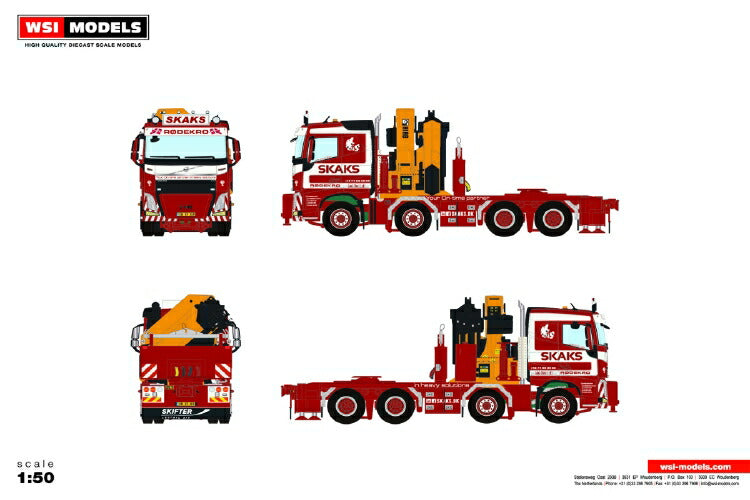 ギャラリービューアに画像をロードする, 【予約】2020年1-3月以降発売予定Skaks Specialtransport VOLVO FH4 SLEEPER CAB 8X4 PALFINGER PK 150002 SH トラック/建設機械模型 工事車両 WSI 1/50 ミニチュア