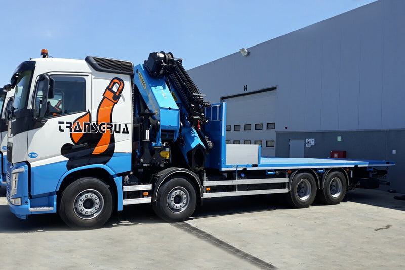 ギャラリービューアに画像をロードする, 【予約】4-6月以降発売予定VOLVO FH4 SLEEPER CAB 8X4 RIGED FLAT BED TRUCK PALFINGER PK92002 SH トラック WSI 1/50 建設機械 模型ミニカー はたらく車重機