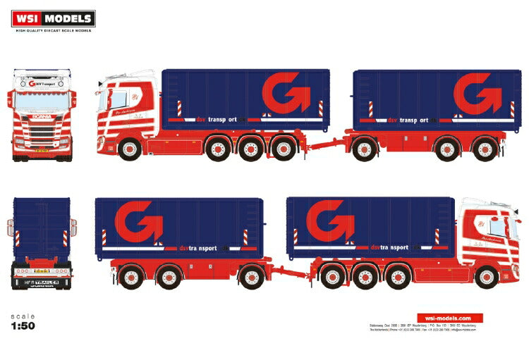ギャラリービューアに画像をロードする, 【予約】4-6月以降発売予定SCANIA S NORMAL | CS20N 8X4 RIGED | TRUCK | DRAWBAR | HOOKLIFT SYSTEM + HOOKLIFT コンテナ 40M3 トラック WSI 1/50 建設機械 模型ミニカー はたらく車重機
