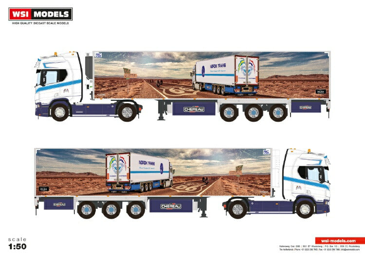 ギャラリービューアに画像をロードする, 【予約】10-12月以降発売予定SCANIA R HIGHLINE | CR20H 4X2 リーファートレーラー 3軸トラック トレーラー/WSI 1/50 建設機械 模型ミニカー はたらく車 重機