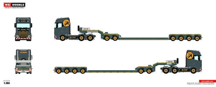 ギャラリービューアに画像をロードする, 【予約】12月以降発売予定Gebri SCANIA S HIGHLINE | CS20H 6X4 LOWLOADER 4 AXLE + DOLLY 2軸トラック トレーラー/WSI 1/50 建設機械 模型ミニカー はたらく車 重機