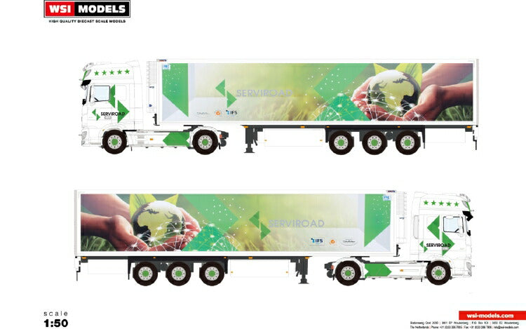 ギャラリービューアに画像をロードする, 【予約】12月以降発売予定DAF XF SUPER SPACE CAB MY2017 4X2 リーファートレーラー 3軸トラック /WSI 1/50 建設機械 模型ミニカー はたらく車 重機