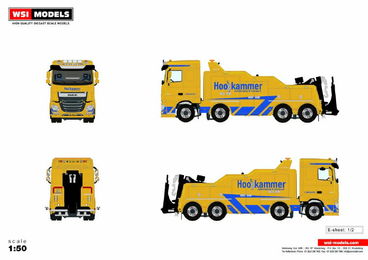 ギャラリービューアに画像をロードする, 【予約】12月以降発売予定Hooikammer DAF XF SUPER CAB MY2017 8X4 FALKOMトラック トラクタ/WSI 1/50 建設機械 模型ミニカー はたらく車 重機
