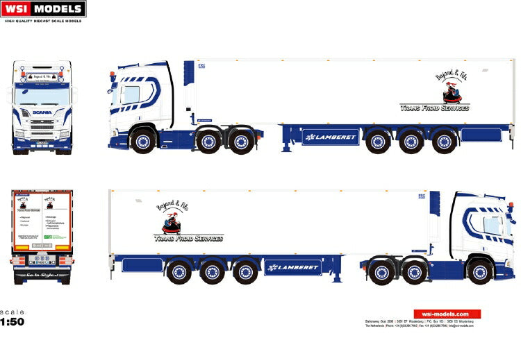ギャラリービューアに画像をロードする, 【予約】12月以降発売予定Bajard et Fils SCANIA R HIGHLINE | CR20H 6X2 TWINSTEER REEFER TRAILER 3軸トラック/WSI 1/50 建設機械 模型ミニカー はたらく車 重機