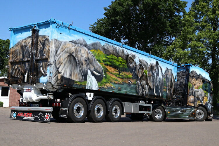 ギャラリービューアに画像をロードする, 【予約】12月以降発売予定Hilker VOLVO FH4 GLOBETROTTER XL 4X2 VOLUME TRAILER | TIPPER 3軸トラック トレーラー/WSI 1/50 建設機械 模型ミニカー はたらく車 重機