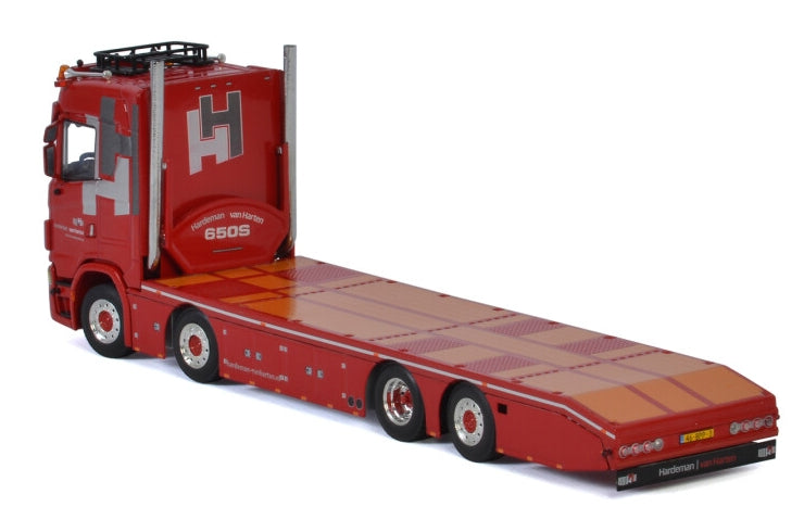 ギャラリービューアに画像をロードする, Hardeman van Harten SCANIA S NORMAL | CS20N 8X2 TAG AXLE RIGED | FLAT BED 4軸トラック トラクタ /WSI 1/50 建設機械 模型ミニカー はたらく車