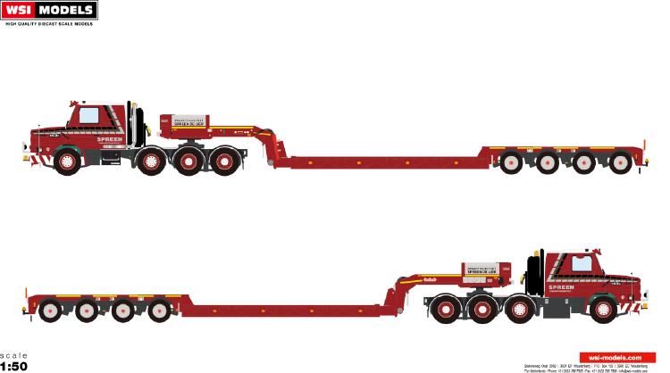 ギャラリービューアに画像をロードする, 【予約】8-10月以降発売予定preen; SCANIA 3 SERIES TORPEDO STREAMLINE 8X4 LOW LOADER EURO 4軸 トラック トレーラー/WSI 建設機械模型 工事車両 1/50