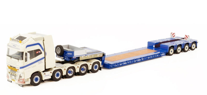 ギャラリービューアに画像をロードする, Twan Bierings; VOLVO FH4 GLOBETROTTER XL 10X4 TAG AXLE LOWLOADER 4軸 トラック トレーラー/WSI 建設機械模型 工事車両 1/50
