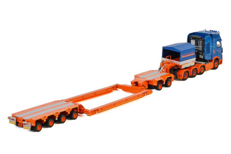 ギャラリービューアに画像をロードする, Navigator Transport; MERCEDES-BENZ ACTROS MP5 GIGA SPACE 8X4 INTER COMBI SCHEUERLE SET トラック トレーラー/WSI 建設機械模型 工事車両 1/50