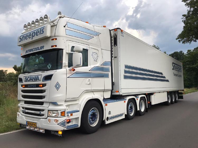 ギャラリービューアに画像をロードする, 【予約】8-10月以降発売予定Sneepels Transport; SCANIA STREAMLINE TOPLINE 6X2 TWINSTEER リーファートレーラー 3軸 トラック /WSI 建設機械模型 工事車両 1/50