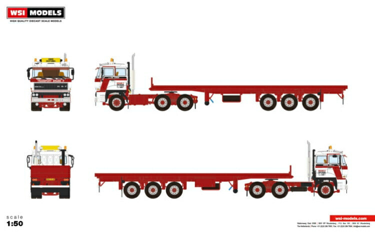ギャラリービューアに画像をロードする, 【予約】10-12月以降発売予定Transports Brame P; DAF 3300 6X4 FLAT BED TRAILER | CLASSIC 3軸 トラック トレーラー/WSI 建設機械模型 工事車両 1/50 ミニカー