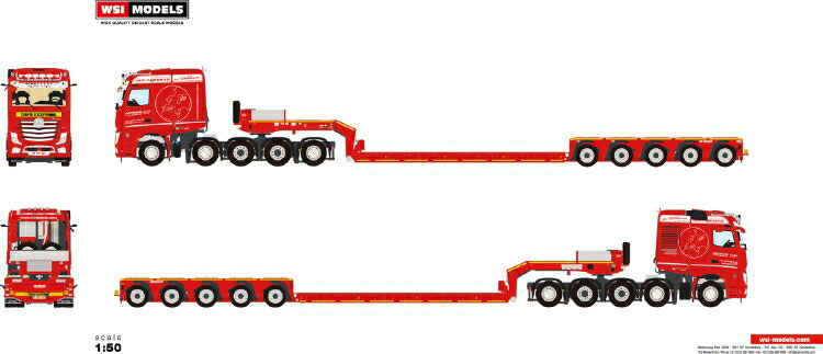 ギャラリービューアに画像をロードする, 【予約】10-12月以降発売予定Jan Coesens メルセデス・ベンツアクトロス MP5 SLT STREAM SPACE 10X4 底床 5軸 トラック トレーラー/WSI 建設機械模型 工事車両 1/50 ミニカー