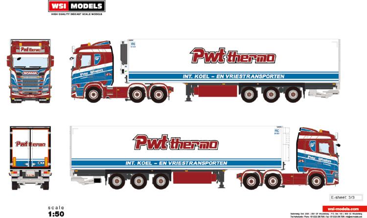 ギャラリービューアに画像をロードする, PWT Thermo Wouters Scania S Normal CS20N 冷凍トレーラー / WSI 1/50 建設機械模型 工事車両