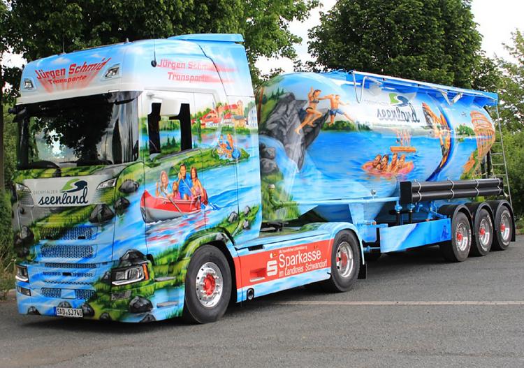 ギャラリービューアに画像をロードする, 【予約】8-10月以降発売予定J?rgen Schmid; SCANIA S HIGHLINE CS20H 4X2 ONDERLOSSER 3軸 トラック /WSI 建設機械模型 工事車両 1/50