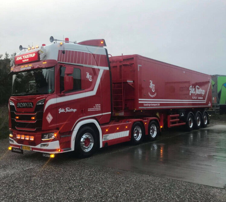 ギャラリービューアに画像をロードする, 【予約】10-12月以降発売予定Toustrup SCANIA R HIGHLINE CR20H 6X2 TAG AXLE VOLUME TRAILER TIPPER 3軸 トラック/WSI 建設機械模型 工事車両 1/50 ミニカー